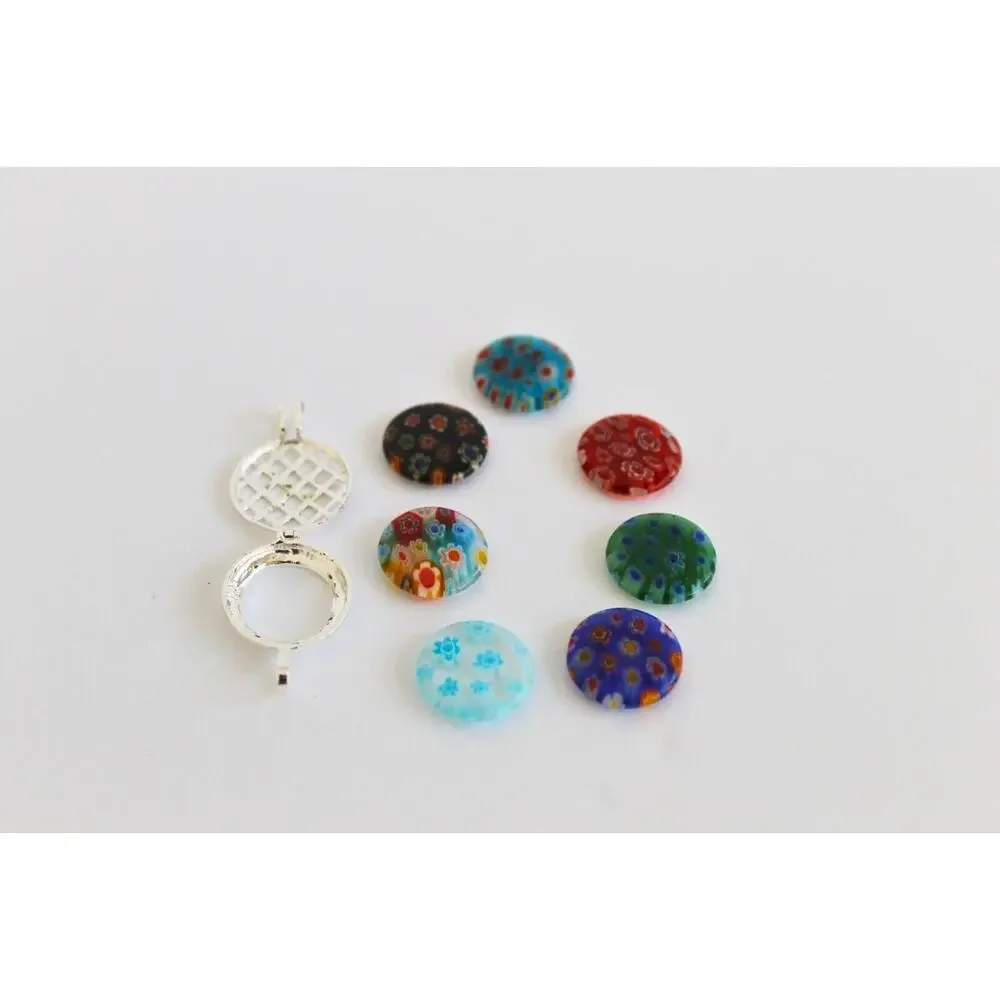 Vintage Millefiori Changeable Necklace 18in Multicolor Made/Italy Micro Mosaic - Picture 3 of 8